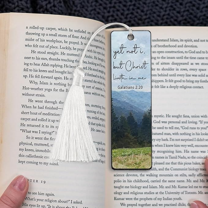 Christian Christ - Centered Bookmark, Inspirational Gift for Believers, Uplifting Gift for Spiritual Readers, Spiritual Bookish Present, Unique Landscape & Scripture Design Bookmark, WCB79