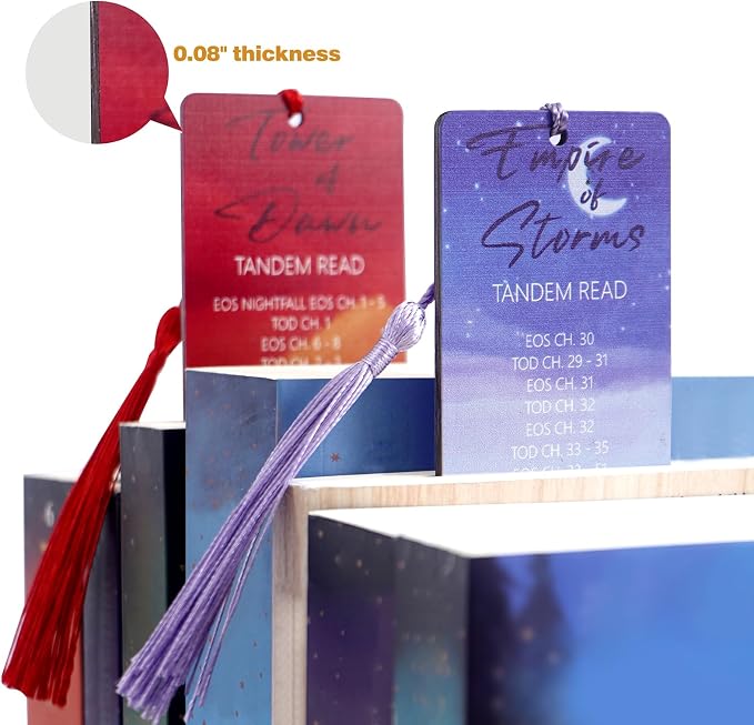 Set of 2 pcs - Throne Themes Tandem Read Bookmarks for Women with Silk Tassel, Fantasy Book Marks - Perfect Book Markers Merchandise for Fantasy Fans - Unique Gifts for Book Lovers