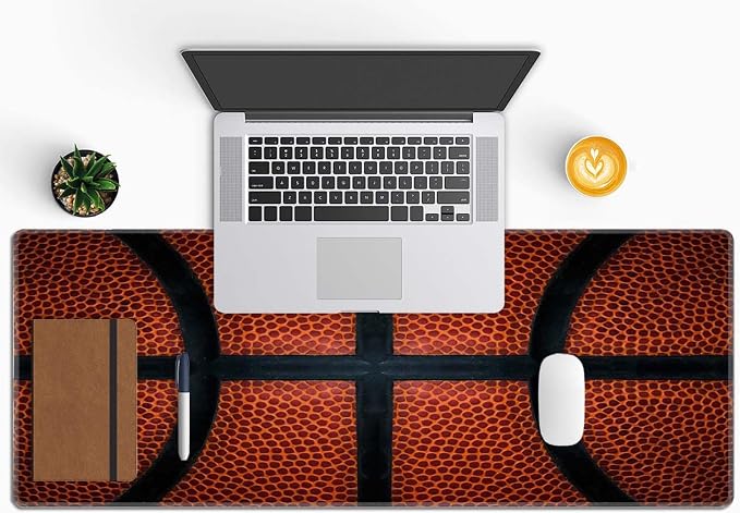 Basketball Large Gaming Mouse Pad Keyboard Desk Pad Extended Mouse Pad Gaming Office Decor, PC Laptop Mouse Pads Large (31.5x151.8 in) with Stitched Edges Non-Slip Base Mousepad XL