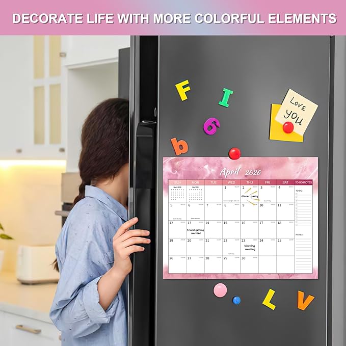 2026 Calendar -, Magnetic Calendar for Refrigerator– Fridge Calendars Runs from January 2026 to June 2027, Colorful Monthly Organizer for Home & Office, 15"x12"
