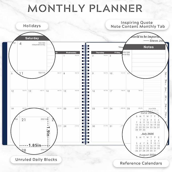 2026-2029 Monthly Planner - 3 Year Monthly Planner 2026-2029, Jul 2026 - Jun 2029, 9" x 11", 3 Year Calendar 2027-2028-2029 Monthly Planner with Tabs - Navy Blue