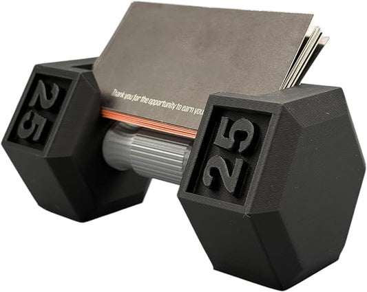 Dumbbell Business Card Holder –3D-Printed Unique Fitness Desk Accessory for Trainers, Gym Owners, and Health Professionals