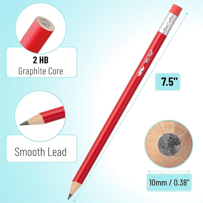Mr. Pen- Jumbo Pencils, 30 Pack, Colorful Barrels, Smooth Black 2 HB Graphite Cores, Large Preschool Pencils, Smooth Writing Lead for Kindergarten, Kids and School Supplies