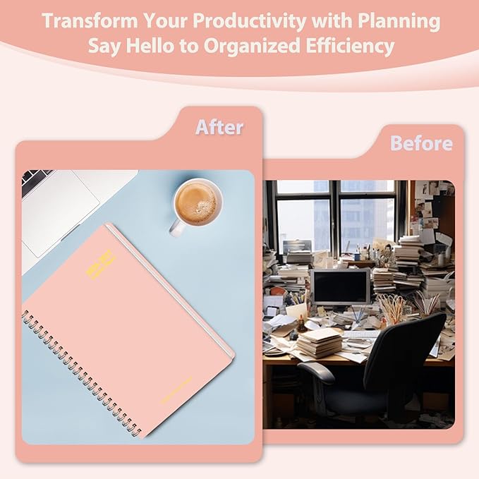 Academic Planner 2026-2027, Weekly and Monthly Agenda Planner, Daily Calendar Planning Notebook (July 2026 - June 2032), School Teacher Student Supplies, Pink