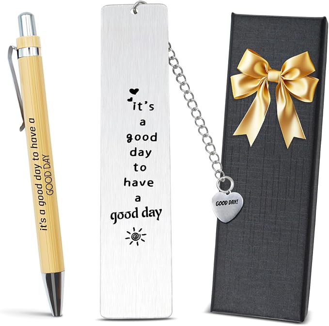 Unique Book Lovers Gift Set – Metal Bookmark and Pen, Employee Appreciation Gifts, Awesome Gifts for Sisters, Xmas Gifts for Friends, Inspirational Christmas Gifts for Women