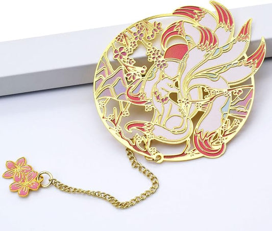 BLBMH Metal Bookmarks Kitsune Bookmark Pretty Fox Book Marker Cool Reading Book Mothers Day Gifts for Readers Girls Women Best Friend -K10