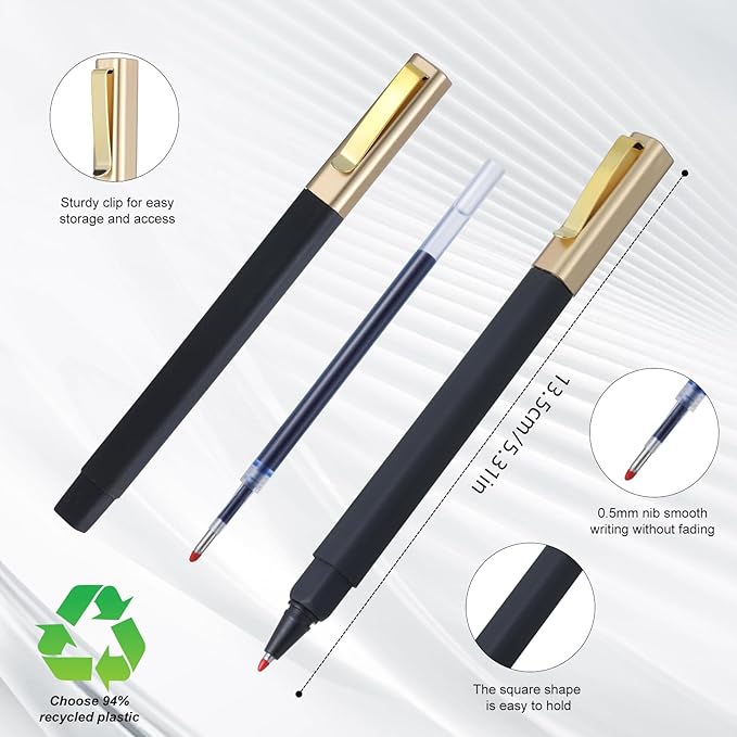 36 Pack Gel Pens 0.5mm Pens Fine Poin Smooth Writting for Journaling Coloring, Black Gel Ink Pens Cute Roller Pen,Nurse's pen,Quick Drying Ballpoint Pen for Office Supplies