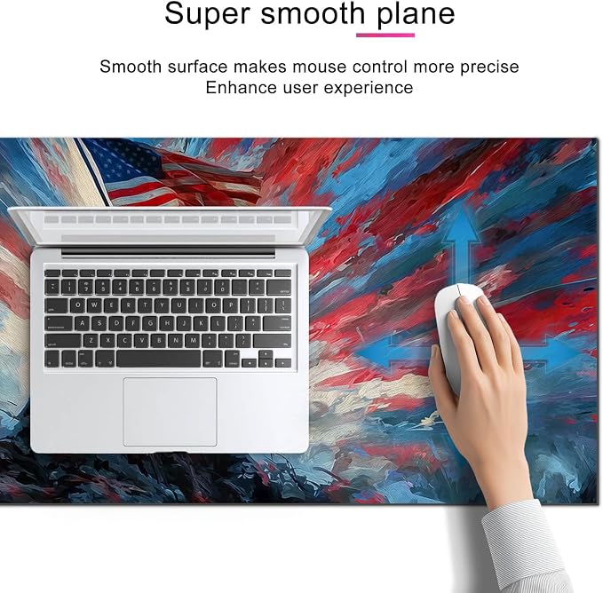 HOMETITUTE XL Mouse Pad 31.5 x 11.8 Inch Soldiers Raising American Flag Desk Mat Large Extended Gaming Mousepad Waterproof Non Slip Desk Pad Keyboard Mat Office Computer Accessories
