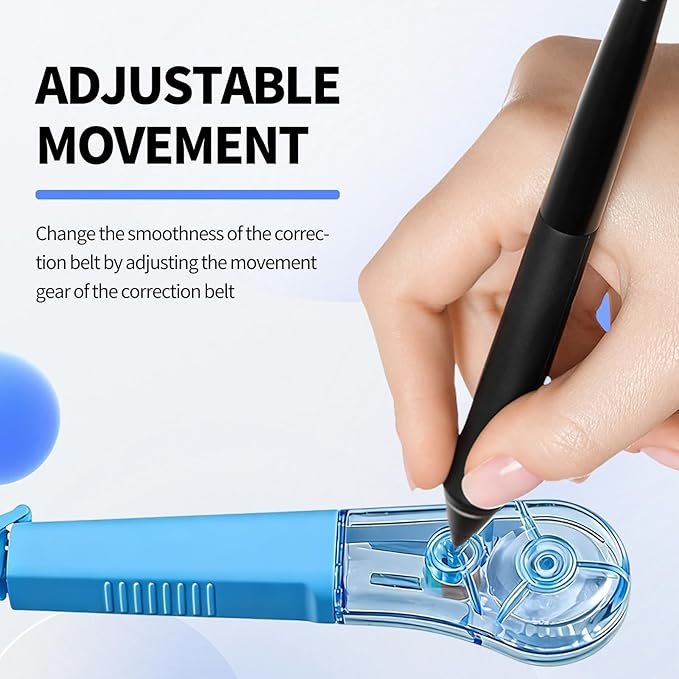 5-Pack Correction Tape Pen, 5mm Wide White Out Tape Roller with Adjustable Core, Smooth Grip Correction Eraser Pen for School Student Office Supplies, 19.69ft Each, Instant Dry & Stretch Resistant