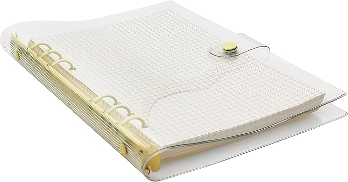 A6 A5 6-Holes Colorful PVC Cover Personal Organizer with Snap Button Closure File Folder for Loose Leaf Sheet Protectors Notebook Refill (Sugar Coral, A5 mini Set)