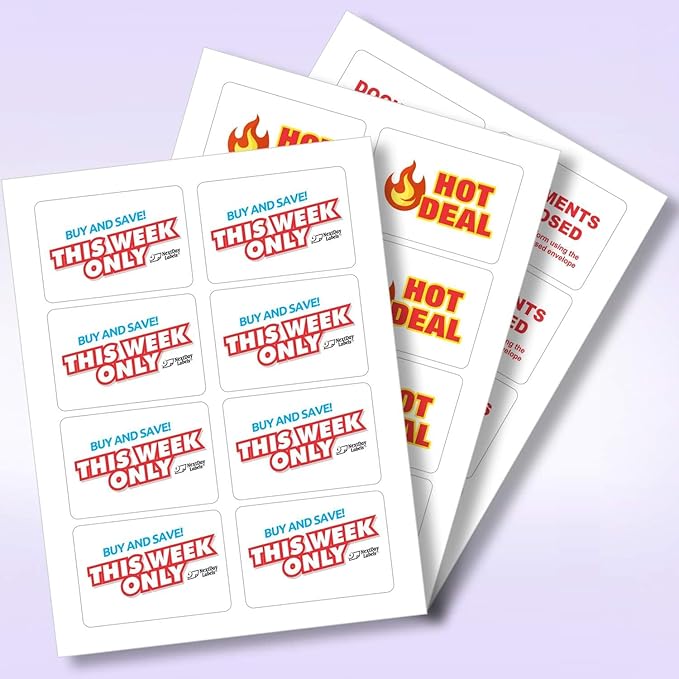 NextDayLabels 3.38x2.33 Inch Rectangle Stickers White Blank Labels for Laser Inkjet Printer - 8 Per Sheet Self-Adhesive Shipping Address Mailing Made in USA - 400 Labels