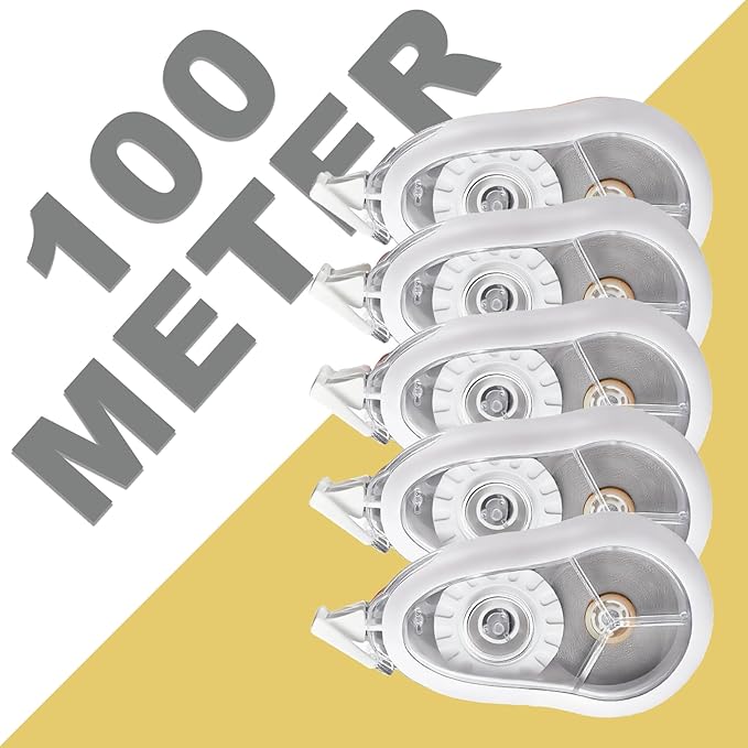 White Correction Tape, 5 Pack, 65.62 Feet Correction Tape for School and Office, School & Office Supplies, (White)