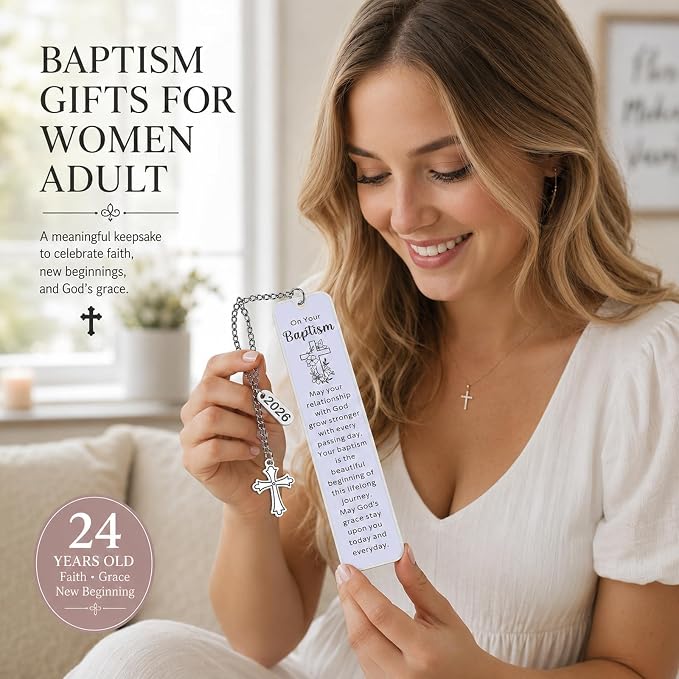 Adult Baptism Gift for Women Men, Catholic Baptism Gifts for Girls Boys, Christening Gifts for Goddaughter Godson Godchild, Bible Bookmarks