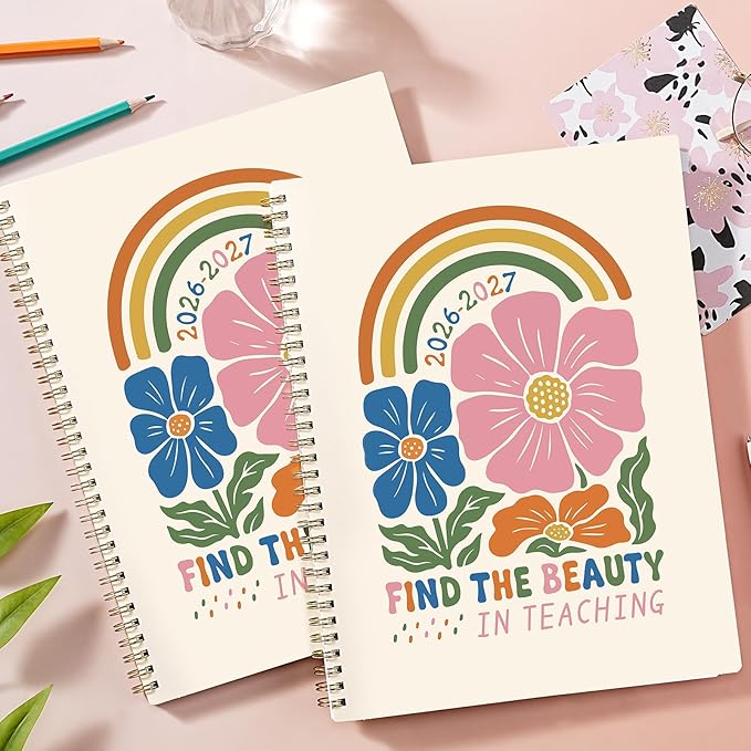 Teacher Planner 2026-2027 - Teacher Lesson Planner 2026-2027, July 2026- June 2027, 8.5" x 11", Good for School Year with Color Tabs, Gradebook, Communication Log & Inner Pocket