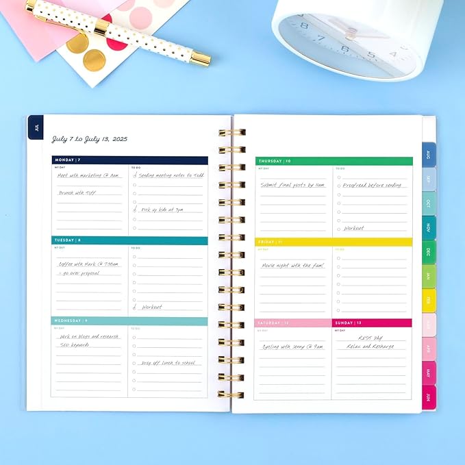 AT-A-GLANCE Planner 2025-2026 Academic, Simplified by Emily Ley, Weekly & Monthly, 5-1/2" x 8-1/2", Small, Monthly Tabs, Flexible Cover, Petite Floral (EL38-200A)