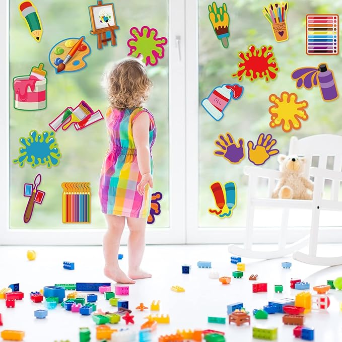 Art Paint Cutouts Art Theme Classroom Bulletin Board Decorations Artist Painting Themed Birthday Party Supplies for Toddler Kids Students Classroom