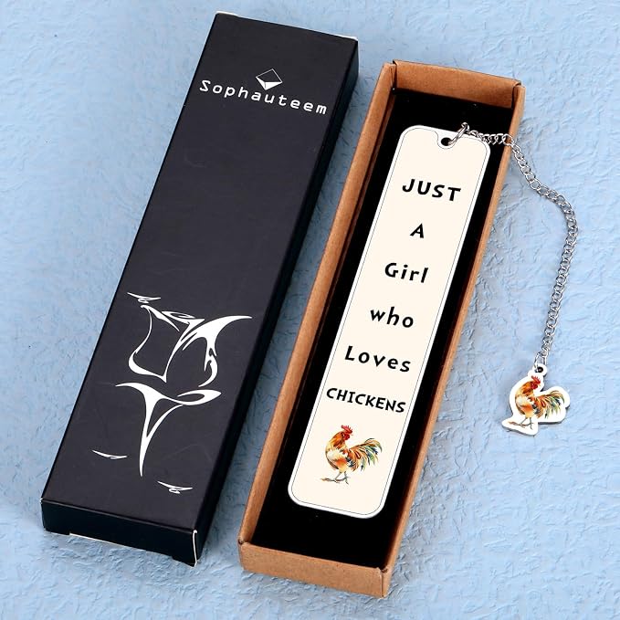 Funny Book Marks for Reading Women Chicken Lover Bookmark for Women Girls Farm Animal Lover Gift Reading Accessory Birthday Christmas Gift Gag Gifts Basket Stuffers Just a Girl Who Loves Chickens