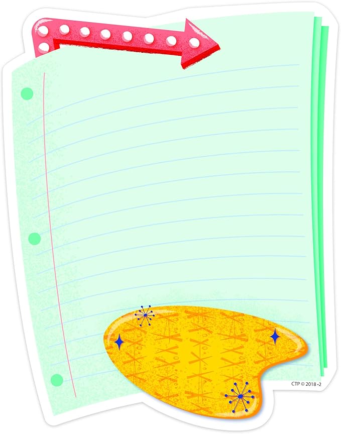 Creative Teaching Press Mid Century Mod Notebook Paper 6" Cut-Outs (8466)