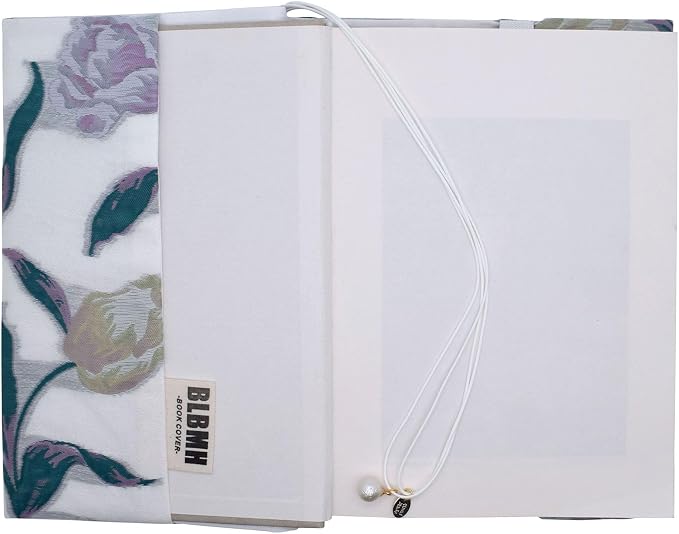 BLBMH 6x9 Bible Book Cover for Women, Non-Stretch Fabric Protector for Paperback, Handmade Soft Cloth Sleeve with Bookmark for Journals Notebooks | Privacy Reading Gift - Tulip