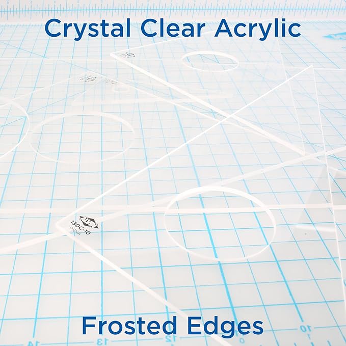 ALVIN Clear Professional Acrylic Drafting Triangle 30/60 Degrees 16" Model 130C-16 Multipurpose Tool for Drafting, Design, and Architecture, Great for Machining and Woodworking - 16 Inches
