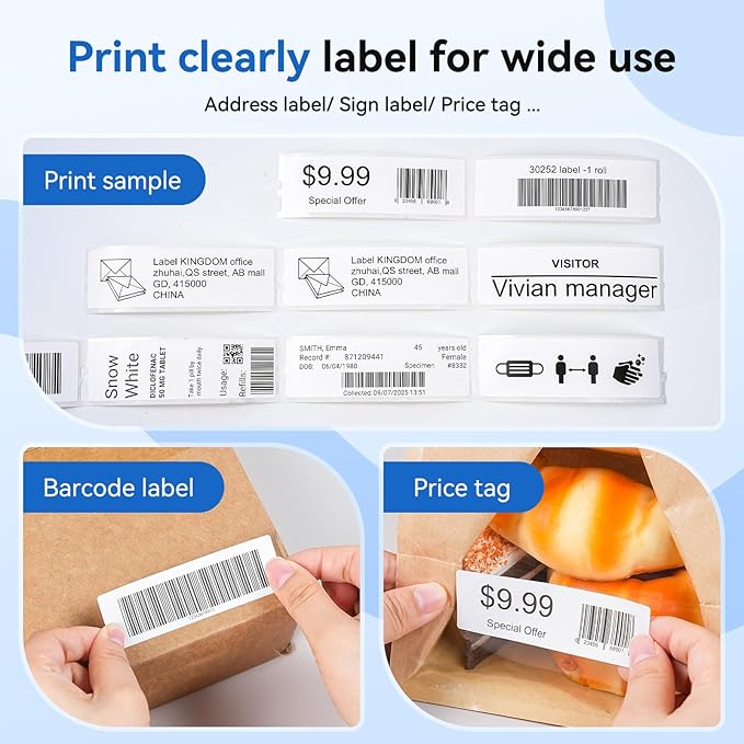 12 Rolls 1-1/8" x 3-1/2" Thermal Labels Replacement for DYMO LW 30252 Multipurpose Address Barcode Label Maker Refills for Label Writer 450, 450 Twin Turbo, 4XL Printers