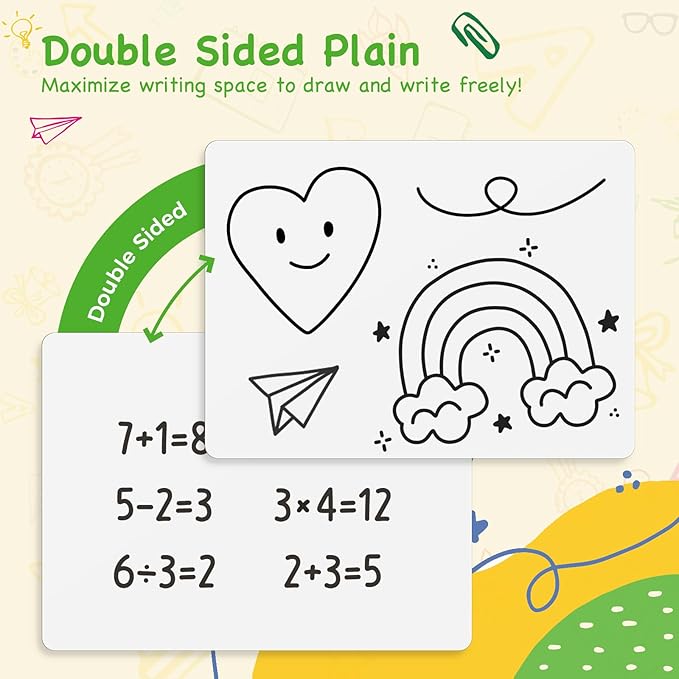 Ohuhu 30 Pack White Boards Double-Sided - 9"x 12" Small Dry Erase Board Class Set - Includes 30 Mini Whiteboards, 30 Black Markers and 30 Erasers for Students, Teachers, Classroom, School & Office