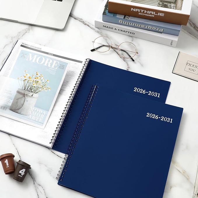 2026-2031 Monthly Planner/Monthly Calendar - 5 Year Monthly Planner from Jul.2026 - Jun.2031, 60 Month Planners, 9" x 11", Monthly Calendar 2026-2031 with Tabs + Double-Side Pocket + Durable Polypropylene Cover - Navy Blue