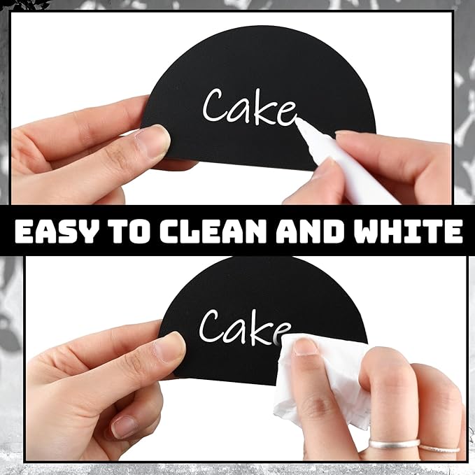 20 Pack Mini Chalkboard Signs Arch Chalk Board Food Labels with Stand for Party Buffet, Retail Price Display Holder Wedding Wooden Small Chalkboard Signs for Table Setting or Numbers Decor