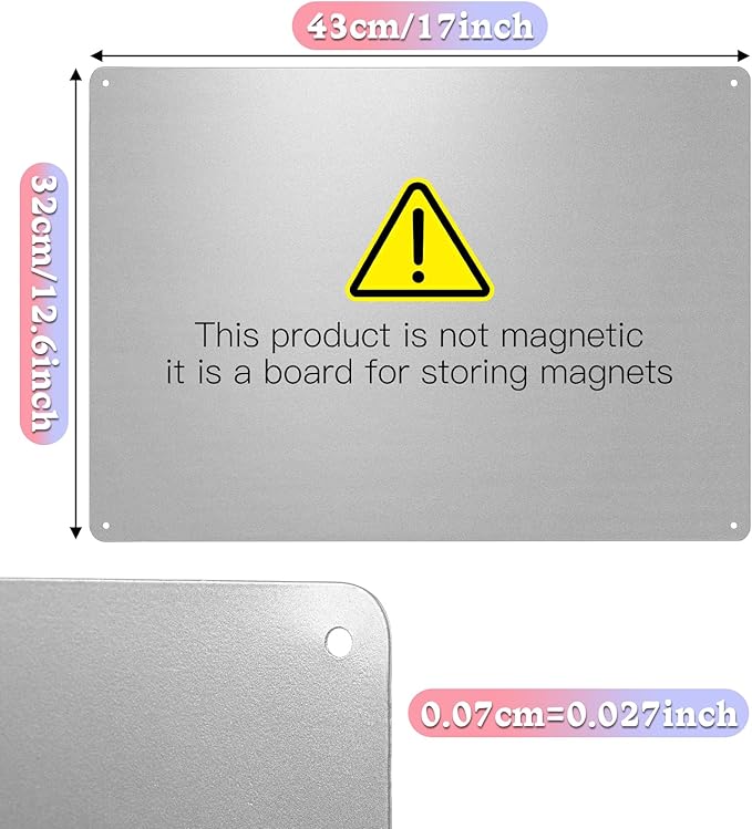 4 Pack Stainless Steel Magnetic Board 17" x 12.6"Magnet Bulletin Board Suitable for Displaying Notes, Photos,Magnetic Letters,Magnetic Board for Wall, Refrigerators, Cabinets