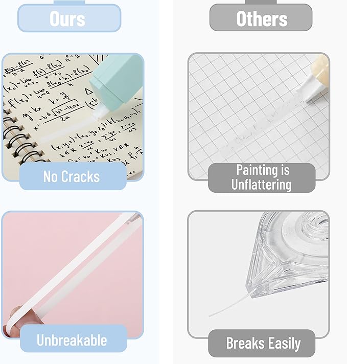 Mr. Pen- Aesthetic Correction Tape, 0.2" x 236", 6 pcs, Pastel Colors, Cute Correction Tape