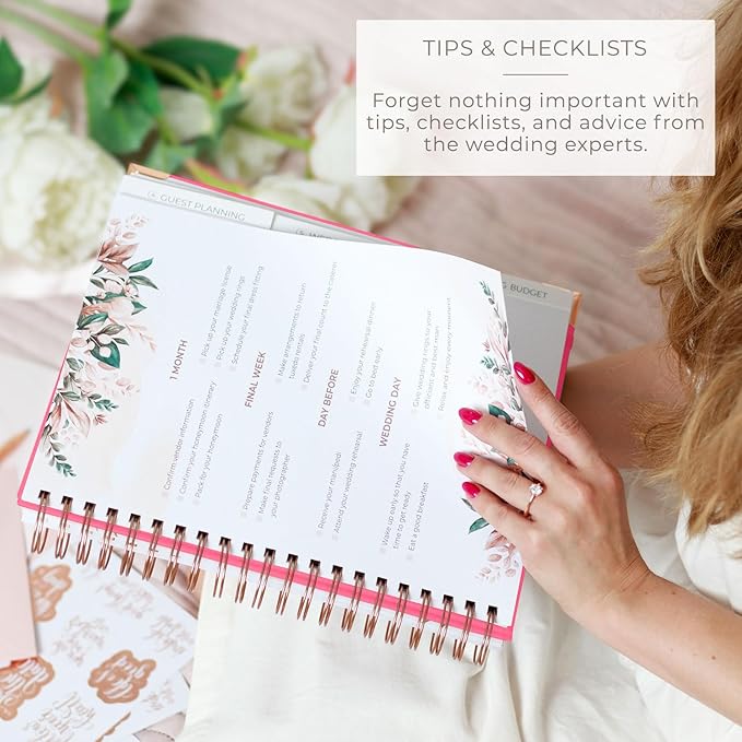 Clever Fox Wedding Planner – Notebook Organizer for Bride – Wedding Planning Binder Book with Pockets – Engagements Gift, 10x11″ (Violet Blossom)