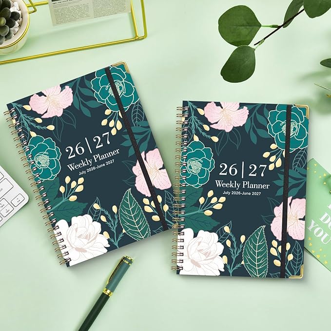 Planner 2026-2027,Agenda 2026 2027, July 2026 to June 2027 Monthly Weekly Calendar Planner with Month Tabs, 6.1" x 8.5" Hardcover Spiral Bound Cover for Daytimer Schedule Work School(B01)