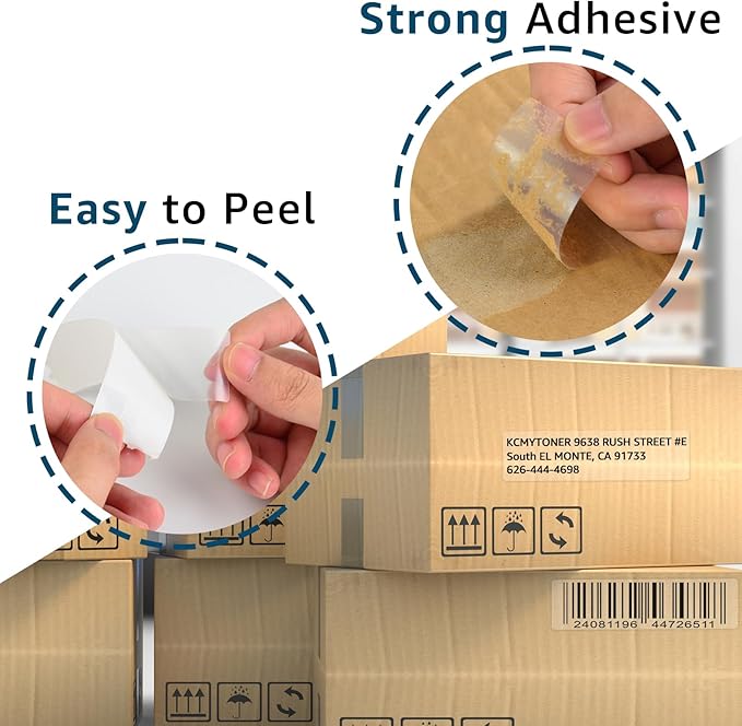 10 Roll (130 Labels/Roll) Compatible for DYMO White/Clear Address Barcode Labels 1-1/8" x 3-1/2" Premium Self-Adhesive Label for LabelWriter 450, 450 Turbo, 4XL, Rollo Zebra Printers (Clear)