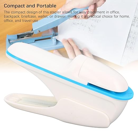 Garosa Stapleless Stapler No Staple Stapler for 8 Sheets Binding with Secure Hole Punch Design ABS Material, Compact for Office School Home Travel Use