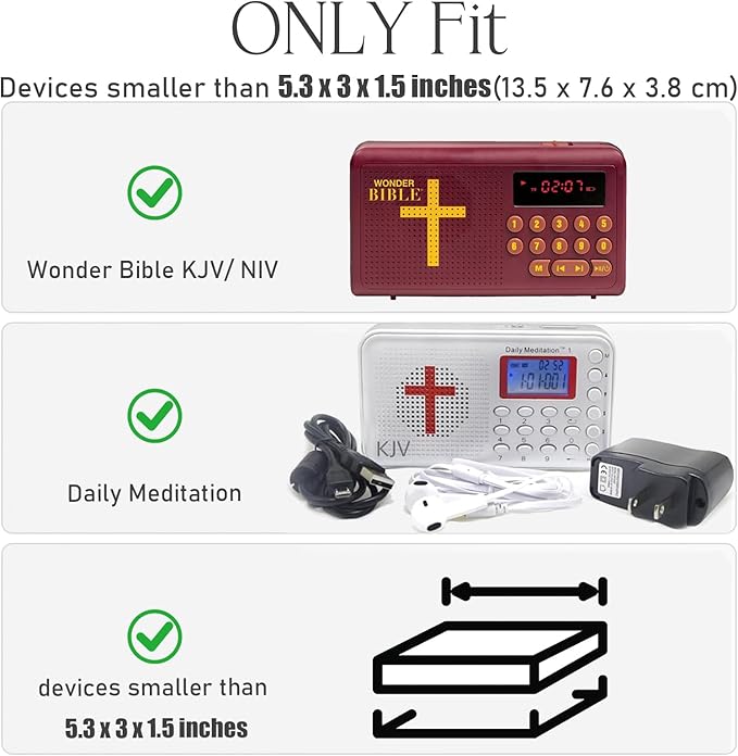 Case for Wonder Bible KJV/NIV, Carry Bag Compatible with Wonder Bible/Daily Meditation Audio Bible Player (Box Only)