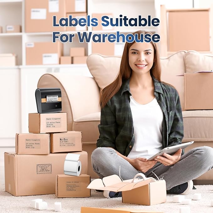 M110 Clear Thermal Label 1.57'' x 1.18'' (40 x 30 mm), Multi-Purpose Adhesive Transparent Thermal Labels Compatible with label maker M110/ M100/ M221/ M120/ M260/M220/M421/241BT/243BT, 230 Labels/Roll