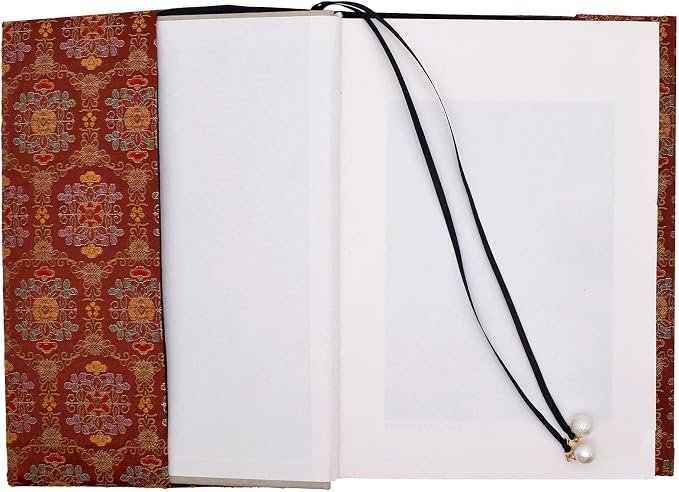 BLBMH A5 Journal Cover | Non-Stretch Fabric Notebook Sleeve with Bookmark, Handmade 5.5x8.3 Washable Privacy Protector for Paperback Bible Hardcover, Gift for Women - Flower Red