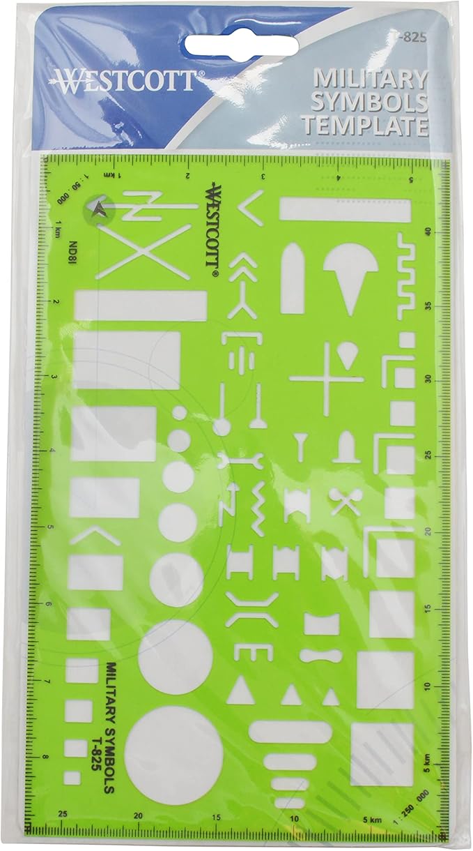Westcott Military Symbols Drawing Template (T-825)