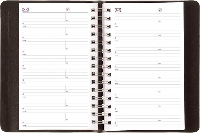 Brownline® 2026 Essential Daily/Monthly Planner, Appointment Book, 12 Months, January to December, Twin-Wire Binding, 8" x 5", Black (CB634W.BLK-26)