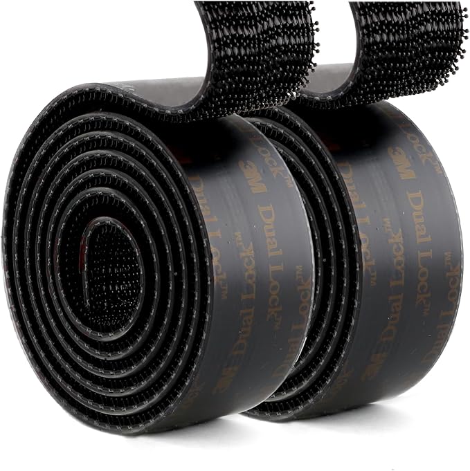 3M Dual Lock SJ3550 Reclosable Fastener 1''×3Ft 2 Pack Black Heavy Duty Mounting Tape Strong Adhesive with Interlocking Mushroom-Shaped Heads for EZ Pass Holder Indoor and Outdoor Use