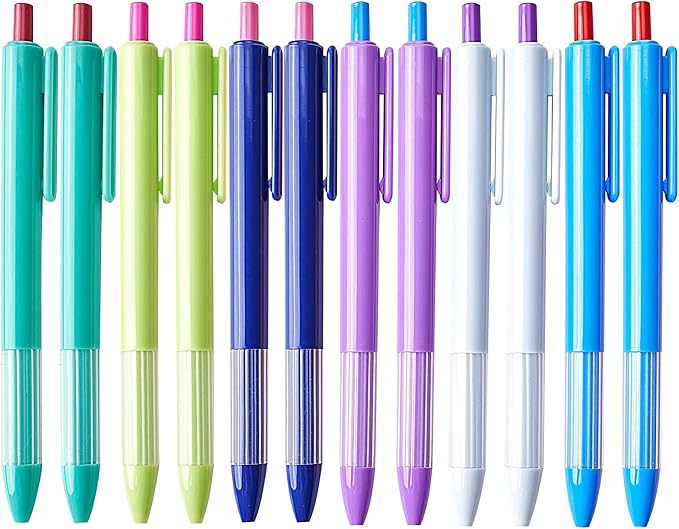 12pcs 1.0mm Black Ink Pens, Smooth Writing Ballpoint & Semi Gel Pens, Soft Silicone Grip Gel Ink Pens, Office School Supplies, Desk Accessories, Personalized Gifts for Men, Dozen Box