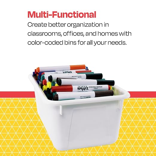 School Smart Sturdy Plastic Storage Tray, Multifunctional Design for Classroom, Home, and More, Standard Cubby Size, White