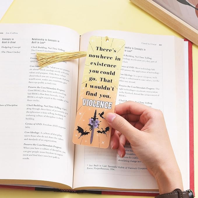 LParkin 3PCS Bookish Merch Fourth Wing & Throne of Glss Dragon Acrylic Bookmarks for Men, Unique Dragon Bookmark Collection, Bookish Gifts for Book Lovers, Page Markers for Bookworms