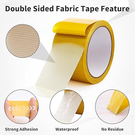 Maine 0.4 inch Wide Fabric Tape, Multi-Functional Double-Sided Tape, Ultra-high Strength Adhesive Tape for Wholesale Purchase (100, 65.6ft)