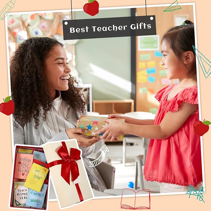 Zonon 48 Pcs Teacher Magnetic Bookmarks Teacher Appreciation Gifts Bulk Thank You Gift from Students Appreciation Bookmarks Inspirational Page Clips for Christmas Teachers Day Graduation Gifts