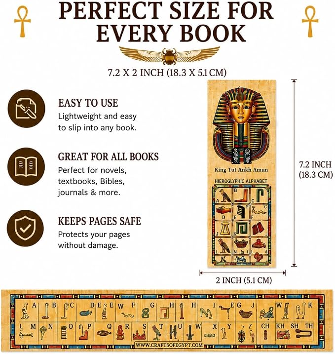 Egyptian Papyrus Paper Set of 10 Bookmarks Book Marks History Educational Set.