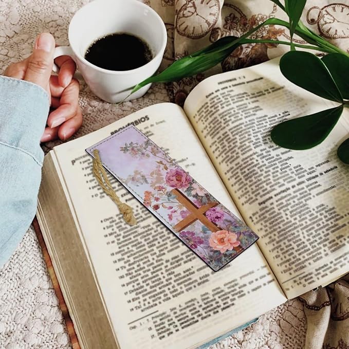 Vintage Style Butterfly and Cross Bible Case with Bookmark Waterproof Bible Cover Case for Women Lightweight Bible Bag with Handle Pockets Church Book Bag