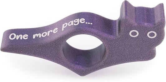 Cat Book Page Holder, Reading Accessory, Ideal Gift for Book Lovers & Readers - Made in USA (Aurora Purple)