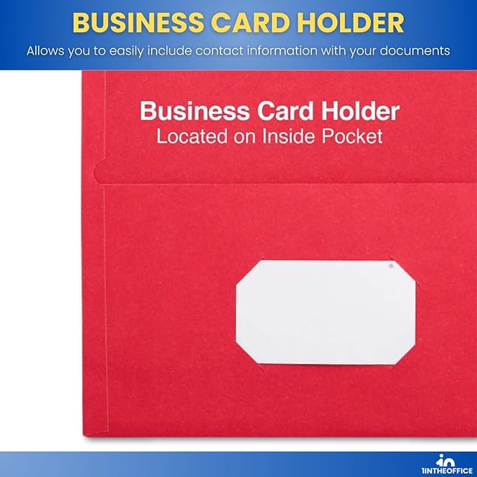 1InTheOffice 2 Pocket Folders, Two-Pocket Folder with Pockets, Presentation Folders, Letter Size, Assorted Colors, (10/Pack)