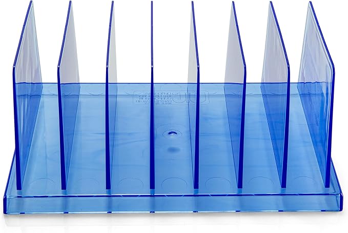 Officemate Blue Glacier Standard Sorter, 7 Compartments, Transparent Blue (23214)